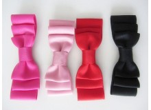 Schleife dreilagig 30 x 90mm schwarz rosa rot pink